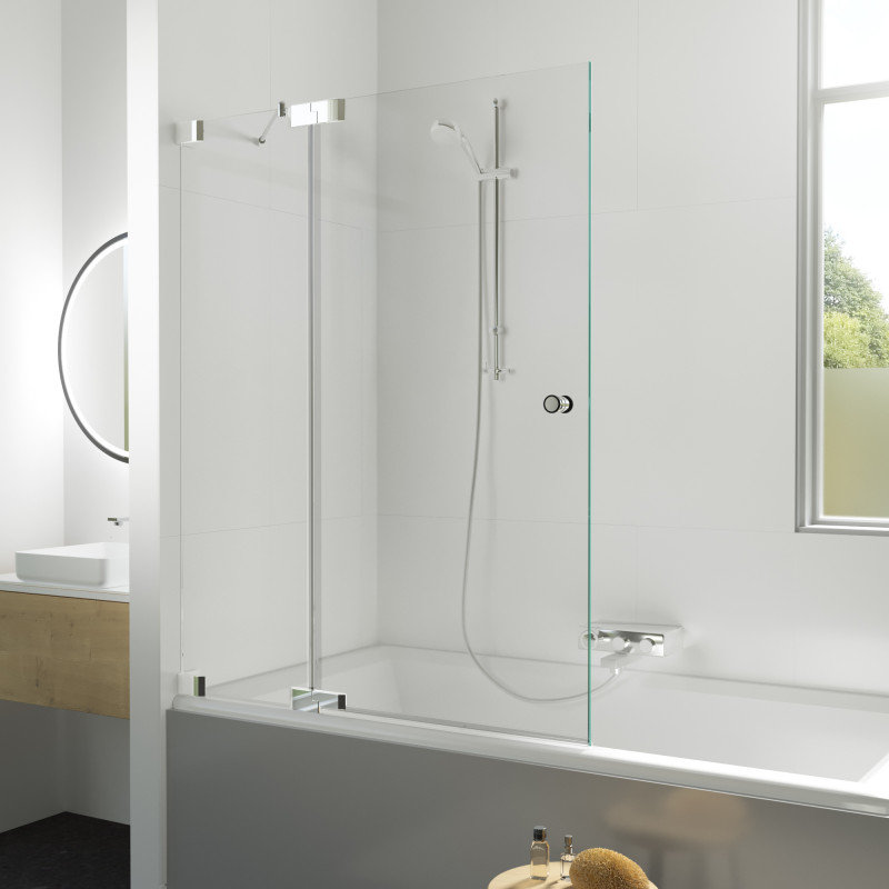 Badewannen Duschabtrennung Glas Drehtür mit Festteil links G710 Badewannen Duschabtrennung Glas Drehtür mit Festteil links G710