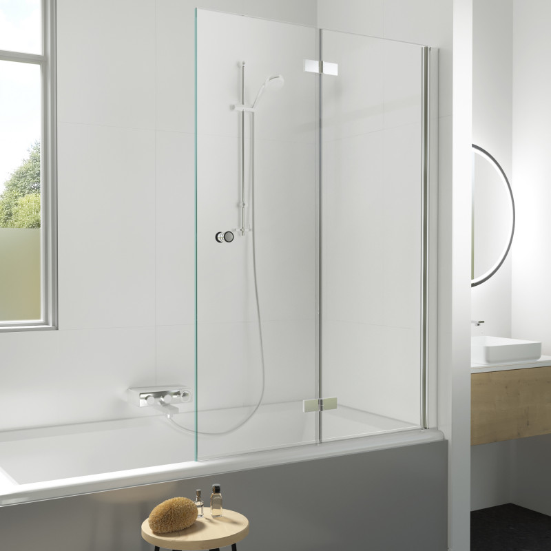 Badewannenaufsatz Faltwand Glas auf Maß 2-teilig rechts P721 Badewannenaufsatz Faltwand Glas auf Maß 2-teilig rechts P721