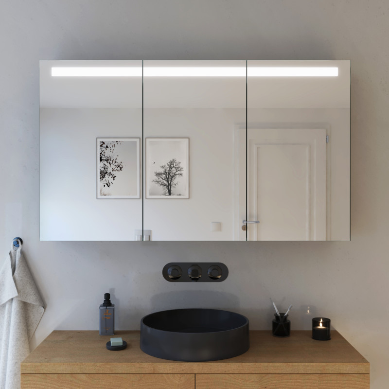 Badezimmer-Spiegelschrank Linja beleuchtet | Badspiegel Shop