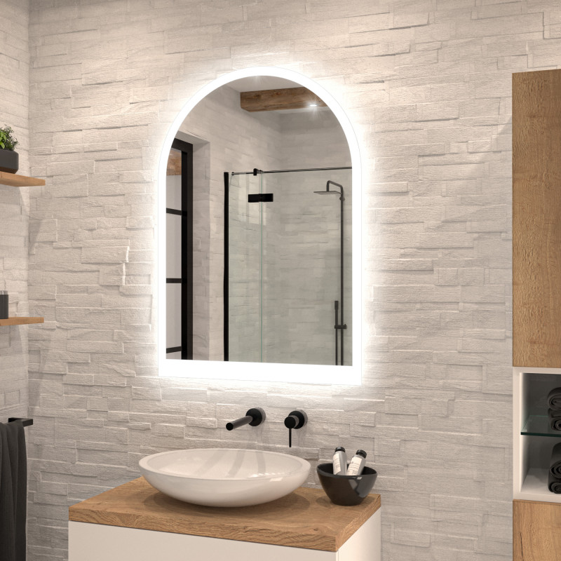 Beleuchteter Badspiegel mit Rundbogen Nyx 1 Beleuchteter Badspiegel mit Rundbogen Nyx 1