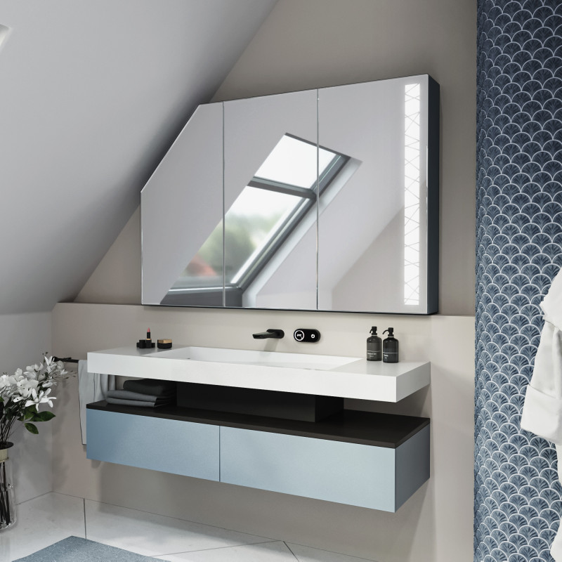 Dachschrägen-Spiegelschrank Wired