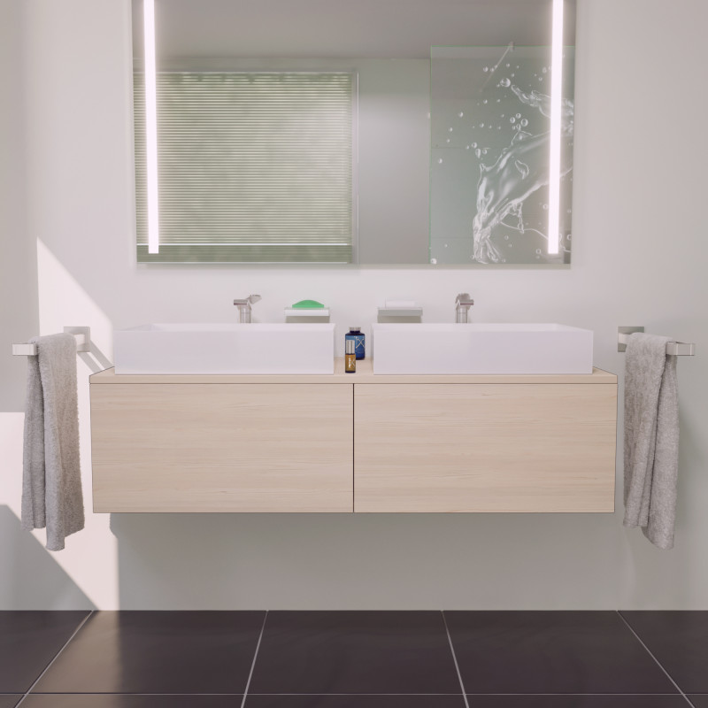 Doppelwaschtisch mit Schubladen nach Maß für Aufsatzbecken - Jade A