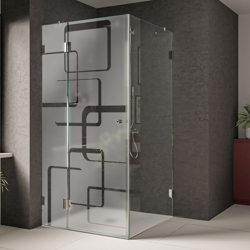 Glas Duschkabine Retro-Design 1970 Glas Duschkabine Retro-Design 1970