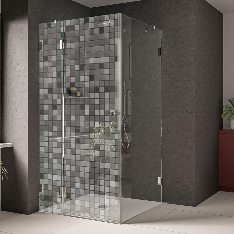 Glas Duschkabine gelasert mit Muster Mosaik Glas Duschkabine gelasert mit Muster Mosaik