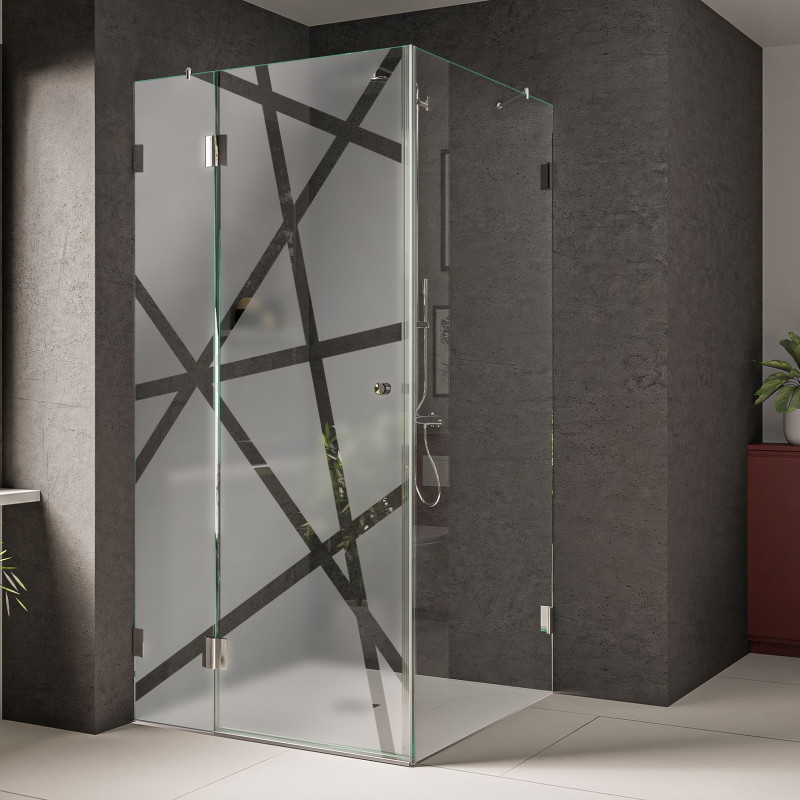 Glas Duschkabine mit Dekor Moblex Glas Duschkabine mit Dekor Moblex