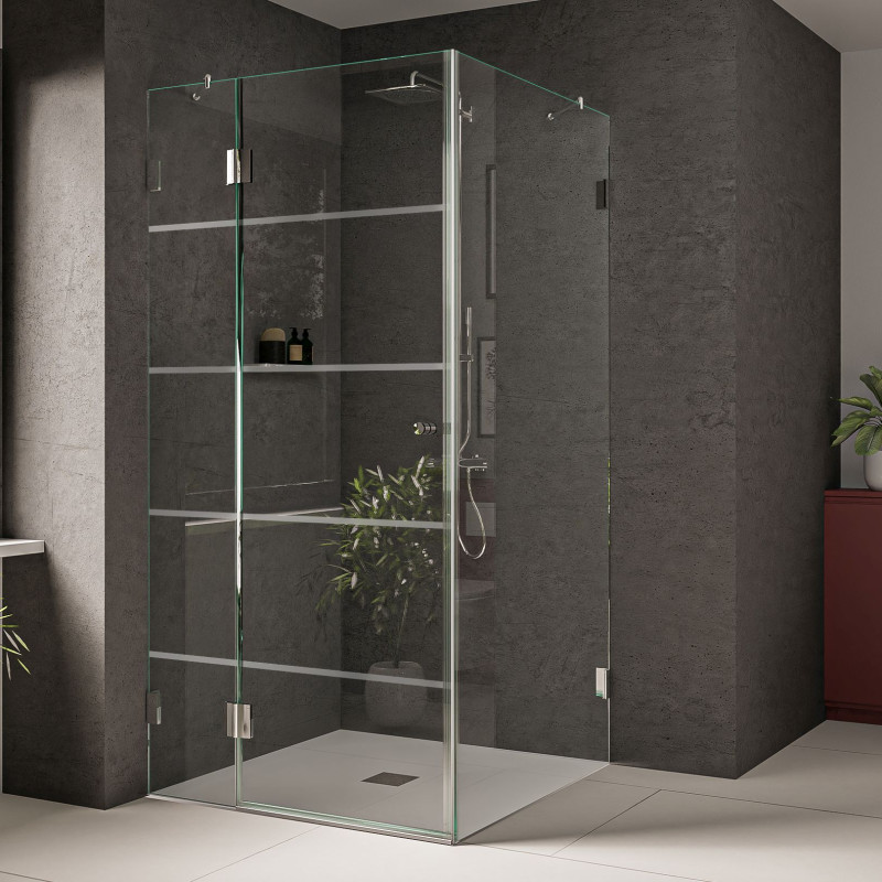 Glas Duschkabine mit Streifen Raya 2 Glas Duschkabine mit Streifen Raya 2