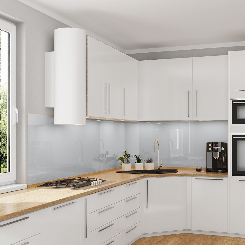 Glasrückwand Küche - Grau metallisch glänzend - REF 9007, 6mm