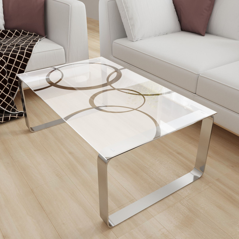 Glastischplatte satiniert mit Motiv - Ringe Glastischplatte satiniert mit Motiv - Ringe