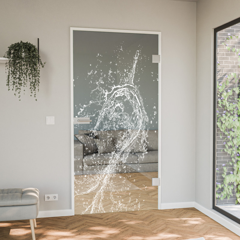 Glastür gelasert mit Motiv Cristal Clear Glastür gelasert mit Motiv Cristal Clear
