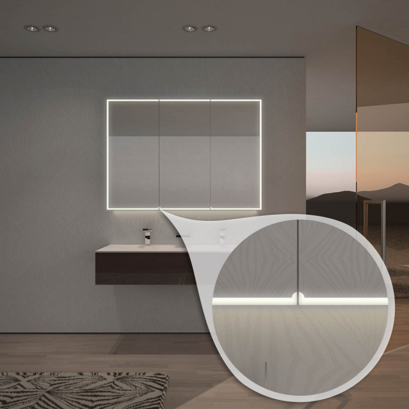 LED Spiegelschrank fürs Bad, Maßanfertigung - Aurel