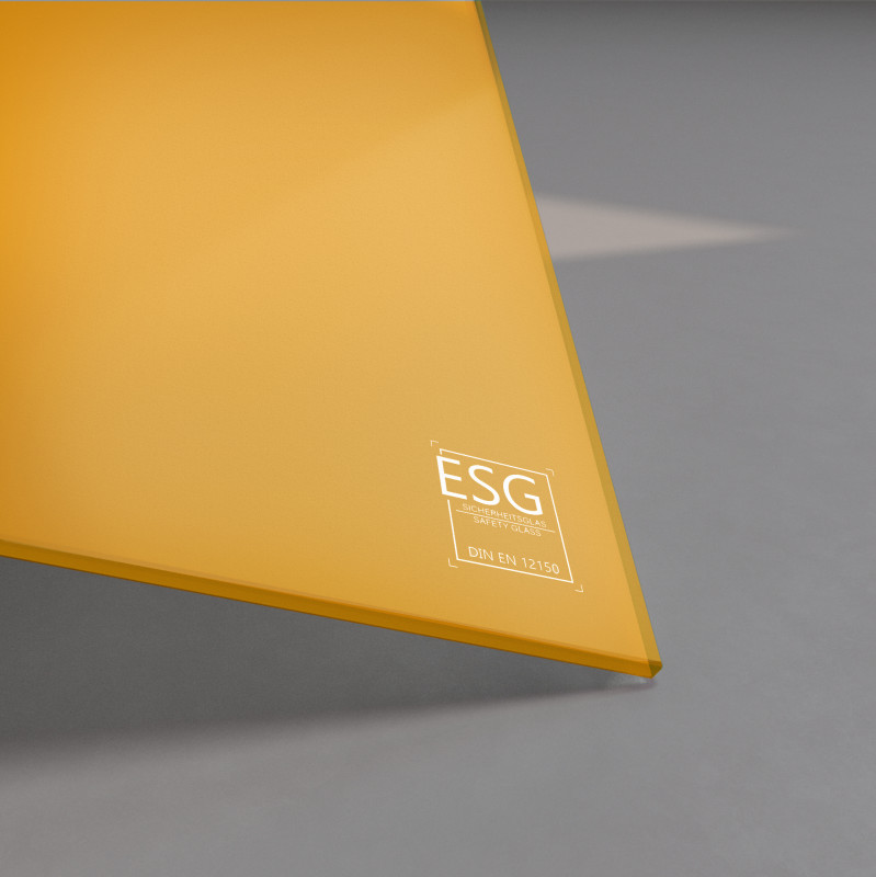 Orange lackiertes ESG Glas SATINATO 4mm