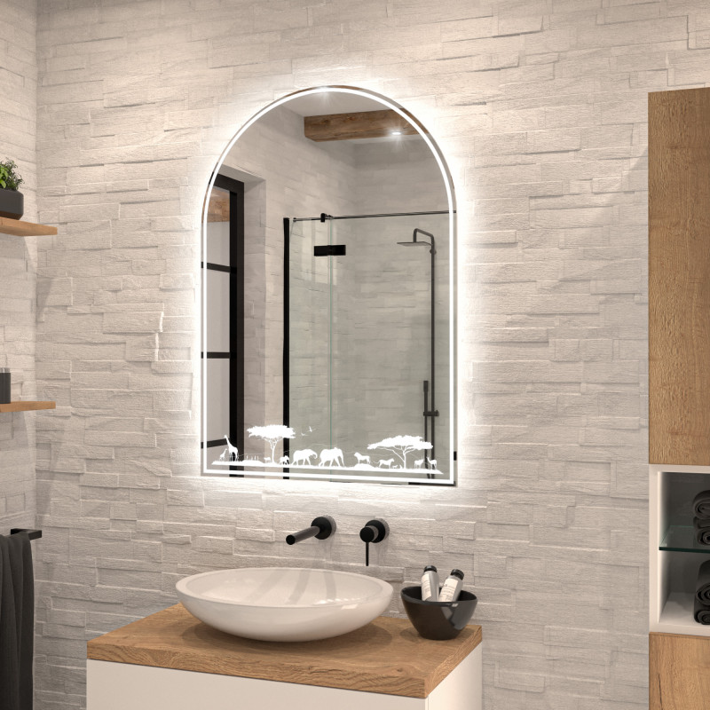 Rundbogen-Spiegel beleuchtet Safari 1