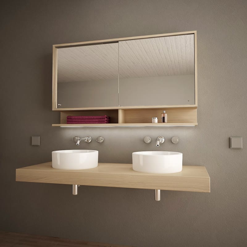 Spiegelschrank mit Schiebetüren und LED Masima Spiegelschrank mit Schiebetüren und LED Masima