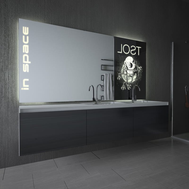 Teil-Lack-Wandspiegel LED In Space Teil-Lack-Wandspiegel LED In Space