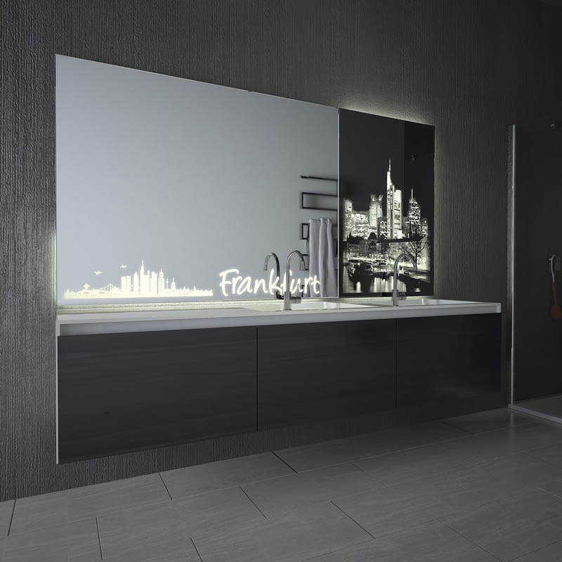 Teillack Wandspiegel Frankfurt Skyline Teillack Wandspiegel Frankfurt Skyline
