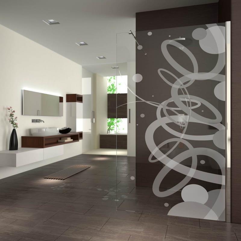 Walk In Dusche gelasert mit Motiv Traum Walk In Dusche gelasert mit Motiv Traum