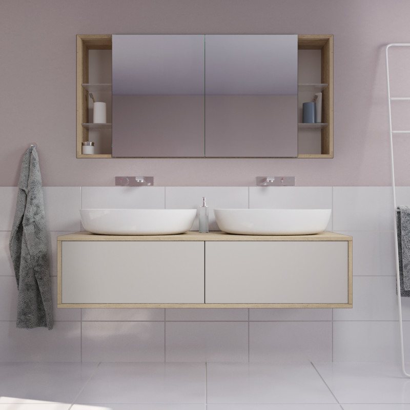 Waschbeckenunterschrank für Aufsatzwaschbecken nach Maß - Dolomit B