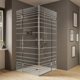 Glas Duschkabine gestreift Raya 1 (Eckeinstieg) Glas Duschkabine gestreift Raya 1 (Eckeinstieg)