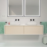 Doppelwaschtisch für Aufsatzbecken mit Schubladen nach Maß - Dolomit A