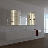 Spiegelschrank Bad Maskros mit gelasertem Motiv