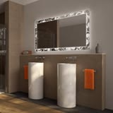 Badezimmerspiegel beleuchtet mit Lasermotiv - Ellipson Badezimmerspiegel beleuchtet mit Lasermotiv - Ellipson