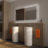 Badezimmerspiegel gelasert LED - Swirly Curls Badezimmerspiegel gelasert LED - Swirly Curls