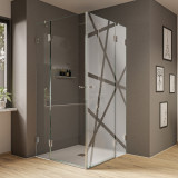 Glas Duschkabine mit Dekor Moblex (Eckeinstieg) Glas Duschkabine mit Dekor Moblex (Eckeinstieg)