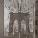 Walk In Dusche gelasert mit Motiv Brooklyn Bridge