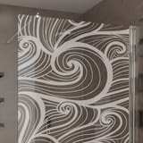 Walk In Dusche gelasert mit Motiv Wellen II Walk In Dusche gelasert mit Motiv Wellen II