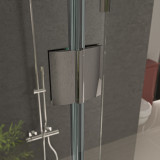 Duschkabine aus Glas mit Motiv Ringe Duschkabine aus Glas mit Motiv Ringe