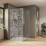 Glas Duschkabine gelasert mit Muster Mosaik (Eckeinstieg) Glas Duschkabine gelasert mit Muster Mosaik (Eckeinstieg)