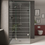 Glas Duschkabine gestreift Raya 1 Glas Duschkabine gestreift Raya 1