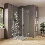Glas Duschkabine mit Motiv Gras (Eckeinstieg) Glas Duschkabine mit Motiv Gras (Eckeinstieg)