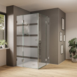 Glas Duschkabine mit Streifen Piano 3 (Eckeinstieg) Glas Duschkabine mit Streifen Piano 3 (Eckeinstieg)