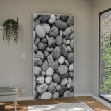 Glasdrehtür lackiert mit Laser-Motiv Stones Glasdrehtür lackiert mit Laser-Motiv Stones