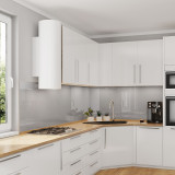 Glasrückwand Küche - Metall-Grau / Silber - REF 9006, 6mm Glasrückwand Küche - Metall-Grau / Silber - REF 9006, 6mm