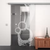 Glasschiebetür gelasert mit Motiv Abstrakta Glasschiebetür gelasert mit Motiv Abstrakta
