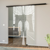 Glasschiebetür gelasert mit Motiv Brooklyn Bridge Glasschiebetür gelasert mit Motiv Brooklyn Bridge