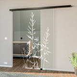Glasschiebetür gelasert mit Motiv Gras Glasschiebetür gelasert mit Motiv Gras