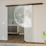 Glasschiebetür gelasert mit Motiv Mond Glasschiebetür gelasert mit Motiv Mond