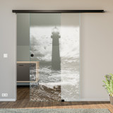 Glasschiebetür gelasert mit Motiv Norden Glasschiebetür gelasert mit Motiv Norden