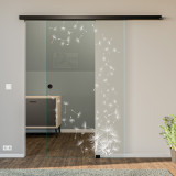 Glasschiebetür gelasert mit Motiv Pusteblume Glasschiebetür gelasert mit Motiv Pusteblume