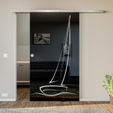Glasschiebetür lackiert mit Lasermotiv Baden-Baden Glasschiebetür lackiert mit Lasermotiv Baden-Baden