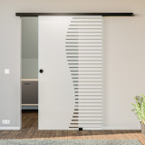 Glasschiebetür satiniert mit Motiv Curvy Glasschiebetür satiniert mit Motiv Curvy