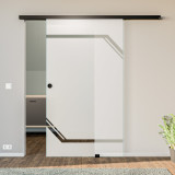 Glasschiebetür satiniert mit Motiv Interface Glasschiebetür satiniert mit Motiv Interface