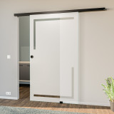 Glasschiebetür satiniert mit Motiv Perra Glasschiebetür satiniert mit Motiv Perra
