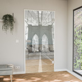 Glastür gelasert mit Motiv Brooklyn Bridge Glastür gelasert mit Motiv Brooklyn Bridge