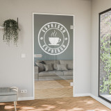 Glastür gelasert mit Motiv Espresso Glastür gelasert mit Motiv Espresso