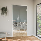 Glastür gelasert mit Motiv Skyline Glastür gelasert mit Motiv Skyline