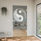 Glastür gelasert mit Motiv YinYang Glastür gelasert mit Motiv YinYang